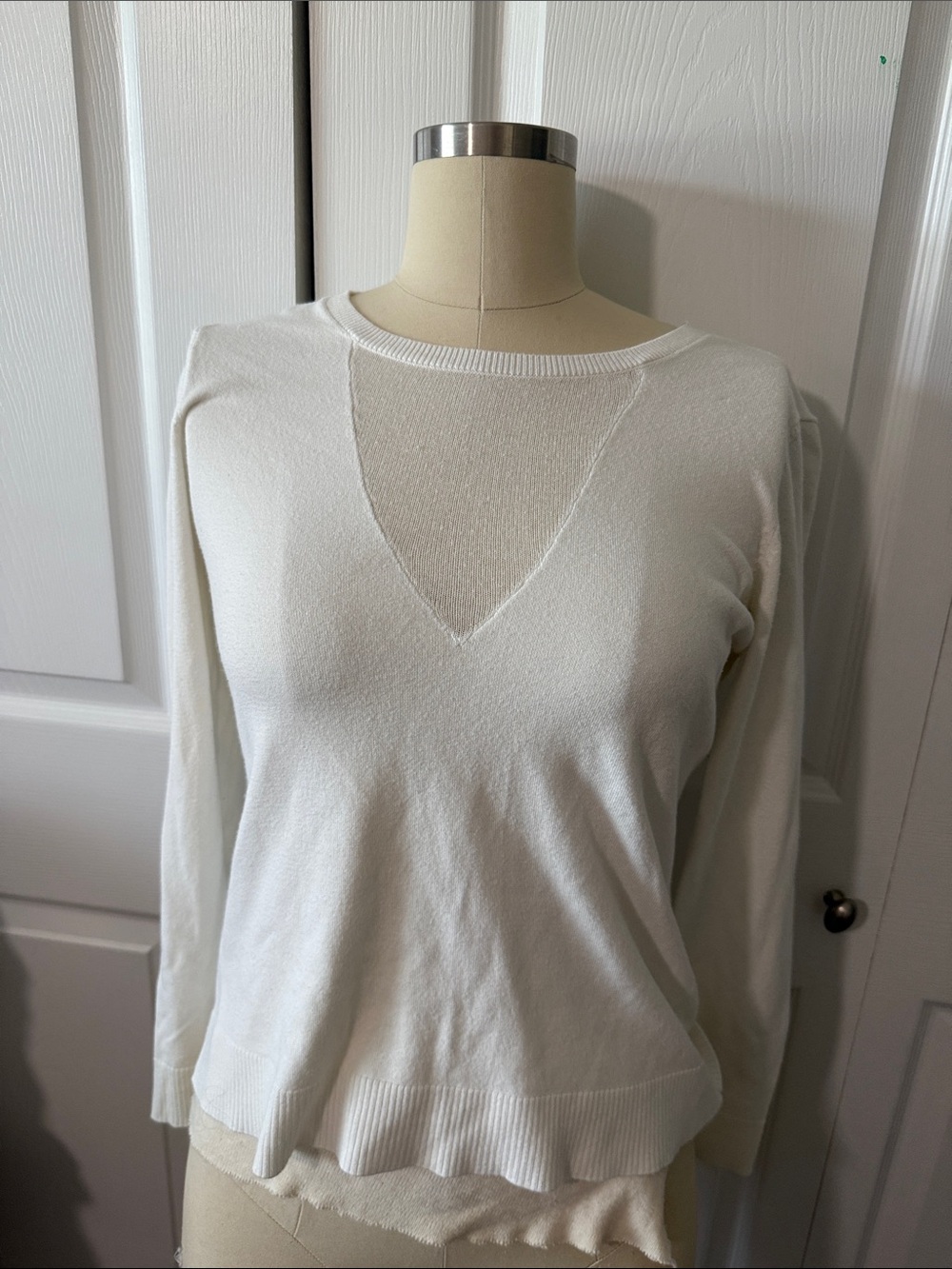 Bar III Cream Lightweight Knit Sweater